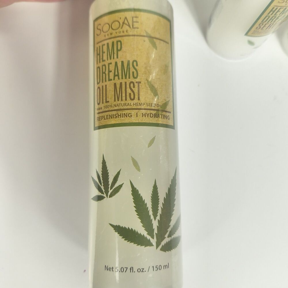 Soo'AE Hemp Dreams Oil Mist & Serum Skincare Set 4 Pc Hydating Face Care - Picture 6 of 6